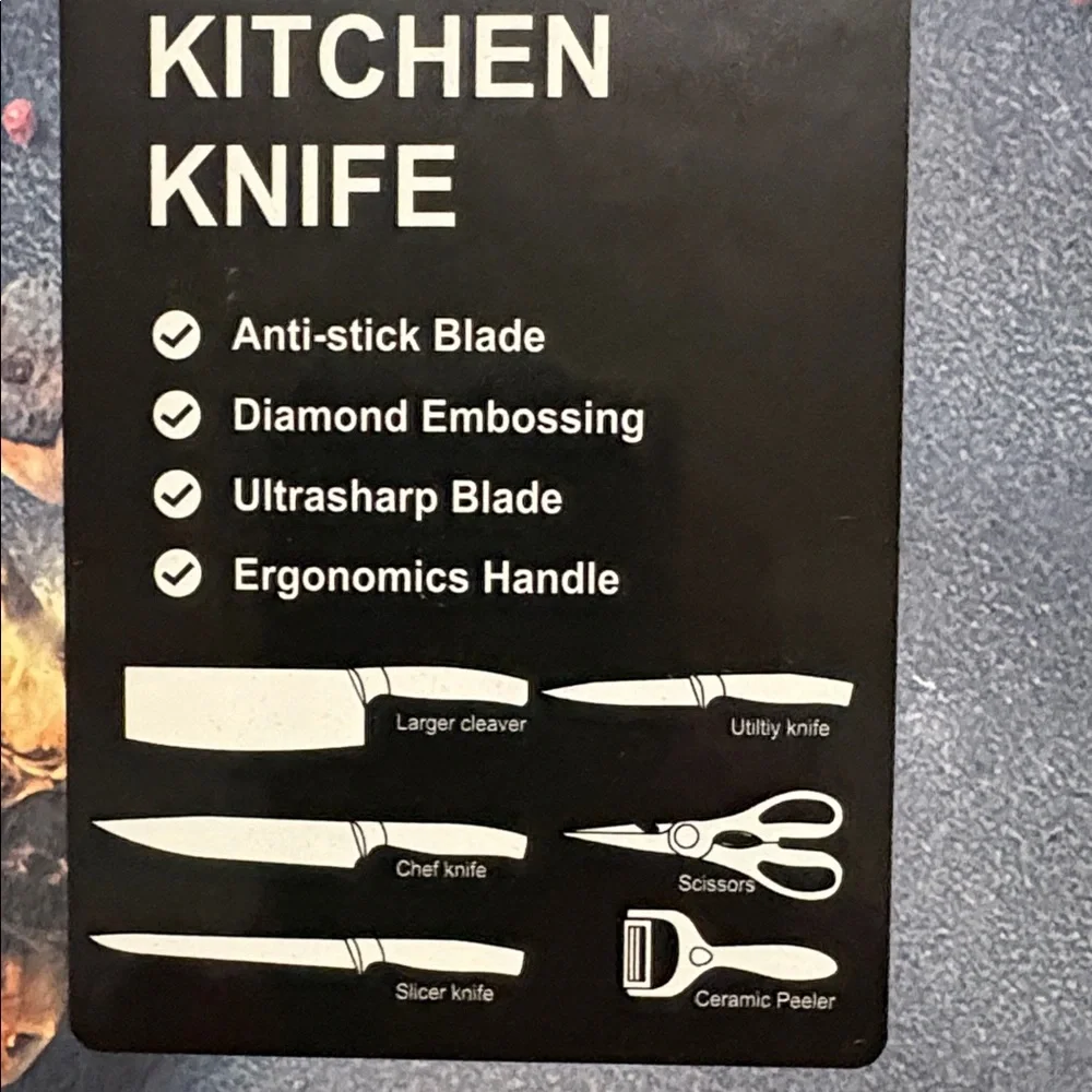 Black and Brown Kitchen Knife Set